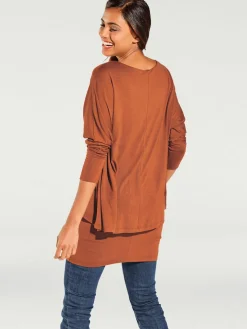 Linea Tesini T-Shirts<T-shirt à encolure ronde look décontracté tendance, manches chauve-souris