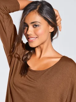 Linea Tesini T-Shirts<T-shirt à encolure ronde look décontracté tendance, manches chauve-souris