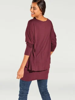 Linea Tesini T-Shirts<T-shirt à encolure ronde look décontracté tendance, manches chauve-souris