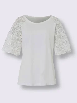 Linea Tesini T-Shirts<T-shirt à encolure ronde manches en dentelle