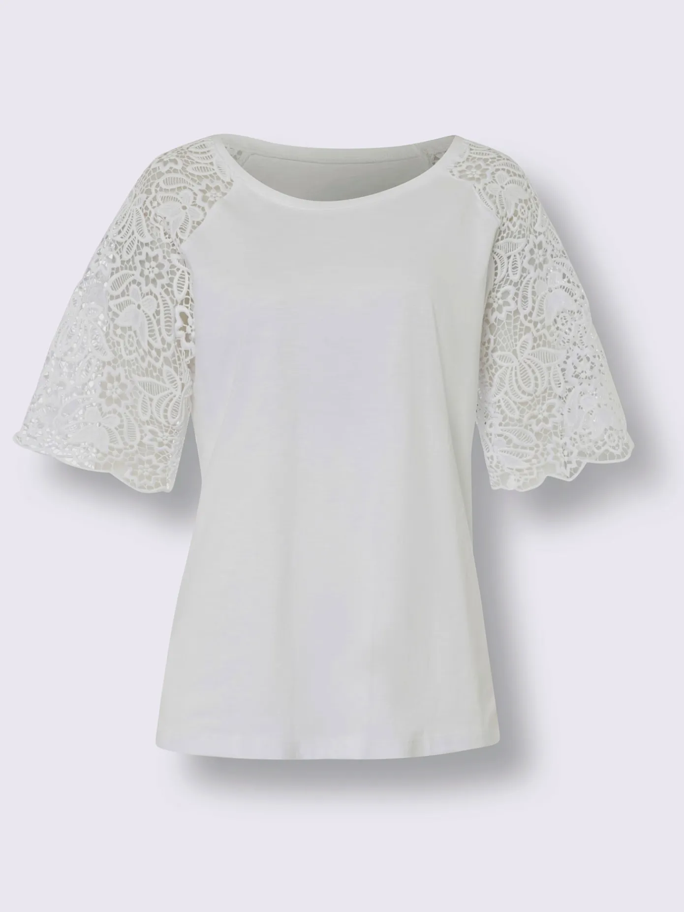 Linea Tesini T-Shirts<T-shirt à encolure ronde manches en dentelle