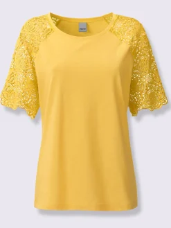 Linea Tesini T-Shirts<T-shirt à encolure ronde manches en dentelle