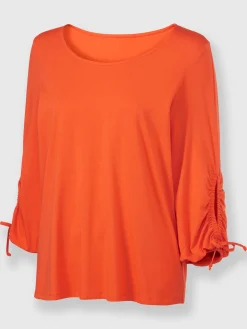 Rick Cardona T-Shirts<T-shirt à encolure ronde manches raffinées avec fente et liens à nouer