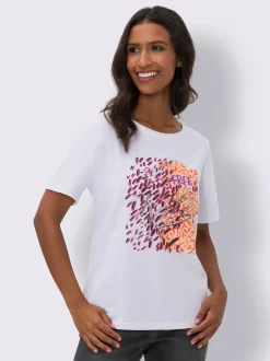 Mandarin T-Shirts<T-shirt à encolure ronde motif imprimé