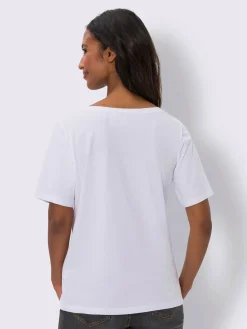 Mandarin T-Shirts<T-shirt à encolure ronde motif imprimé