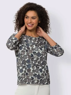 Linea Tesini T-Shirts<T-shirt à encolure ronde motif imprimé fantaisie