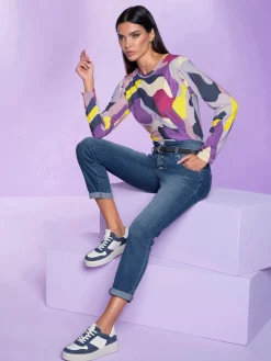 Rick Cardona T-Shirts<T-shirt à encolure ronde motif coloré