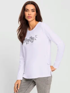 Rick Cardona T-Shirts<T-shirt à encolure ronde petites pierres brillantes fantaisie