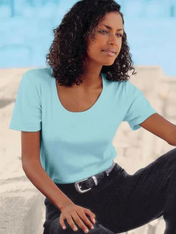 T-Shirts<T-shirt à encolure ronde pur coton