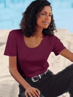 T-Shirts<T-shirt à encolure ronde pur coton