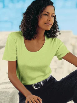 T-Shirts<T-shirt à encolure ronde pur coton