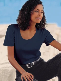 T-Shirts<T-shirt à encolure ronde pur coton