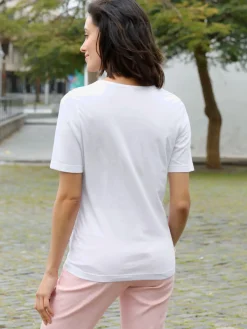 T-Shirts<T-shirt à encolure ronde pur coton