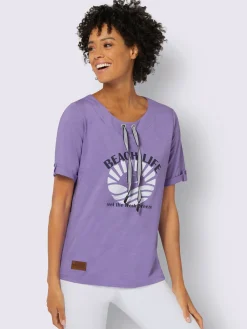 Collection L T-Shirts<T-shirt à encolure ronde pur coton