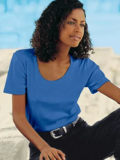 T-Shirts<T-shirt à encolure ronde pur coton