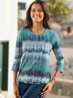 Collection L T-Shirts<T-shirt à encolure ronde qualité viscose douce