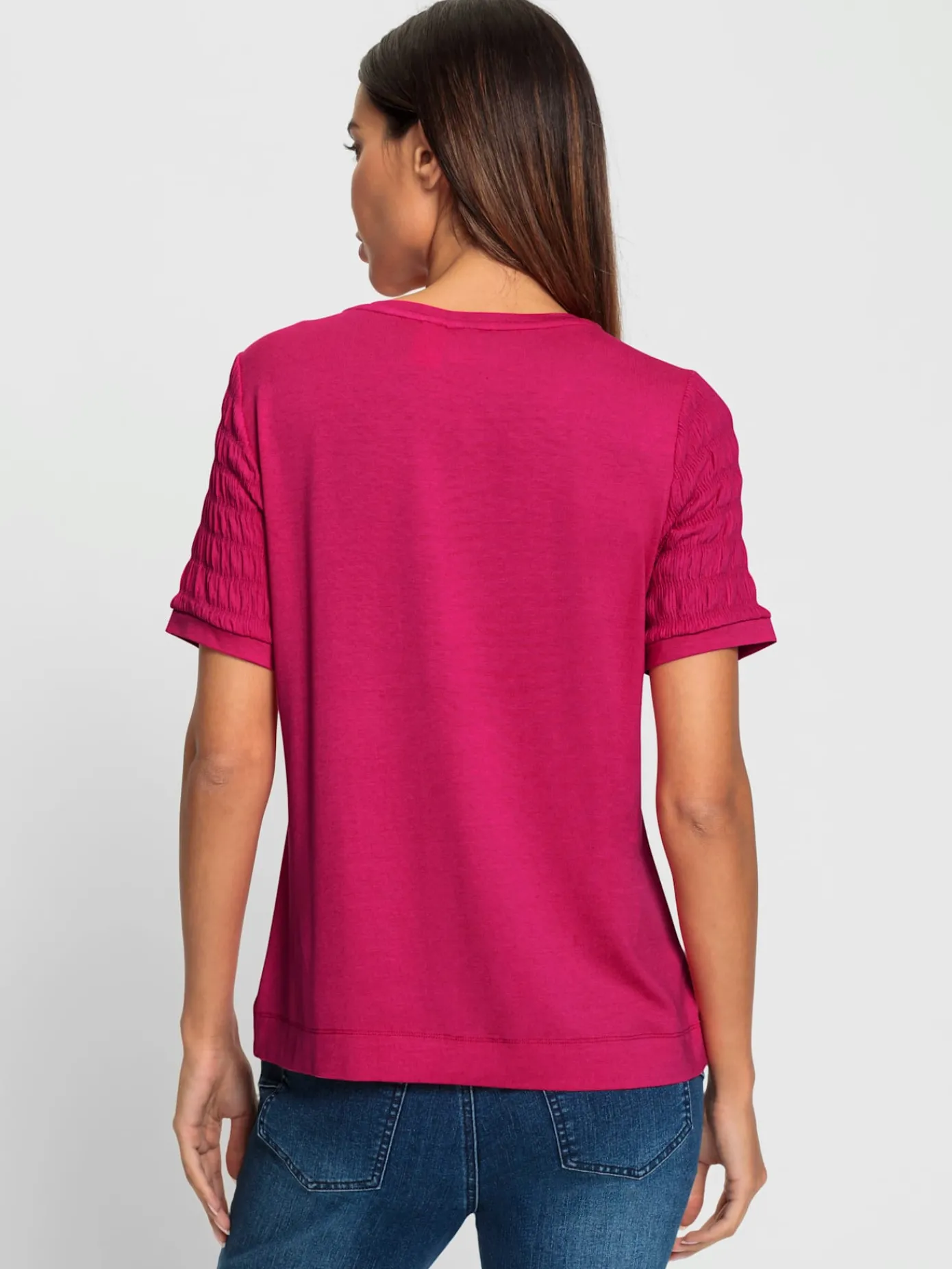 Rick Cardona T-Shirts<T-shirt à encolure ronde superbes parties smockées