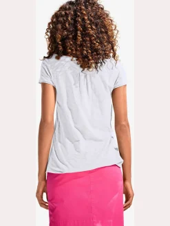 Linea Tesini T-Shirts<T-shirt à encolure ronde superbes détails en dentelle et boutons brillants