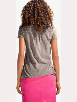 Linea Tesini T-Shirts<T-shirt à encolure ronde superbes détails en dentelle et boutons brillants