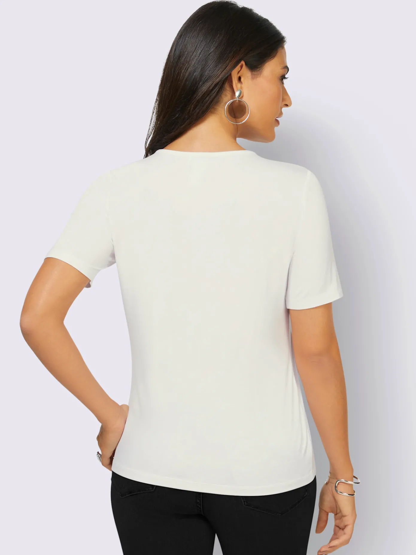 Creation L T-Shirts<T-shirt à encolure ronde viscose