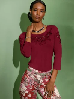 Creation L T-Shirts<T-shirt à encolure ronde viscose