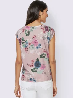 Alessa W. T-Shirts<T-shirt à fleurs en mélange de fibres naturelles