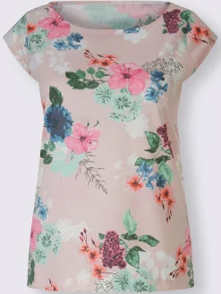 Alessa W. T-Shirts<T-shirt à fleurs en mélange de fibres naturelles