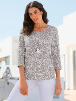 T-Shirts<T-shirt à manches 3/4 50% coton