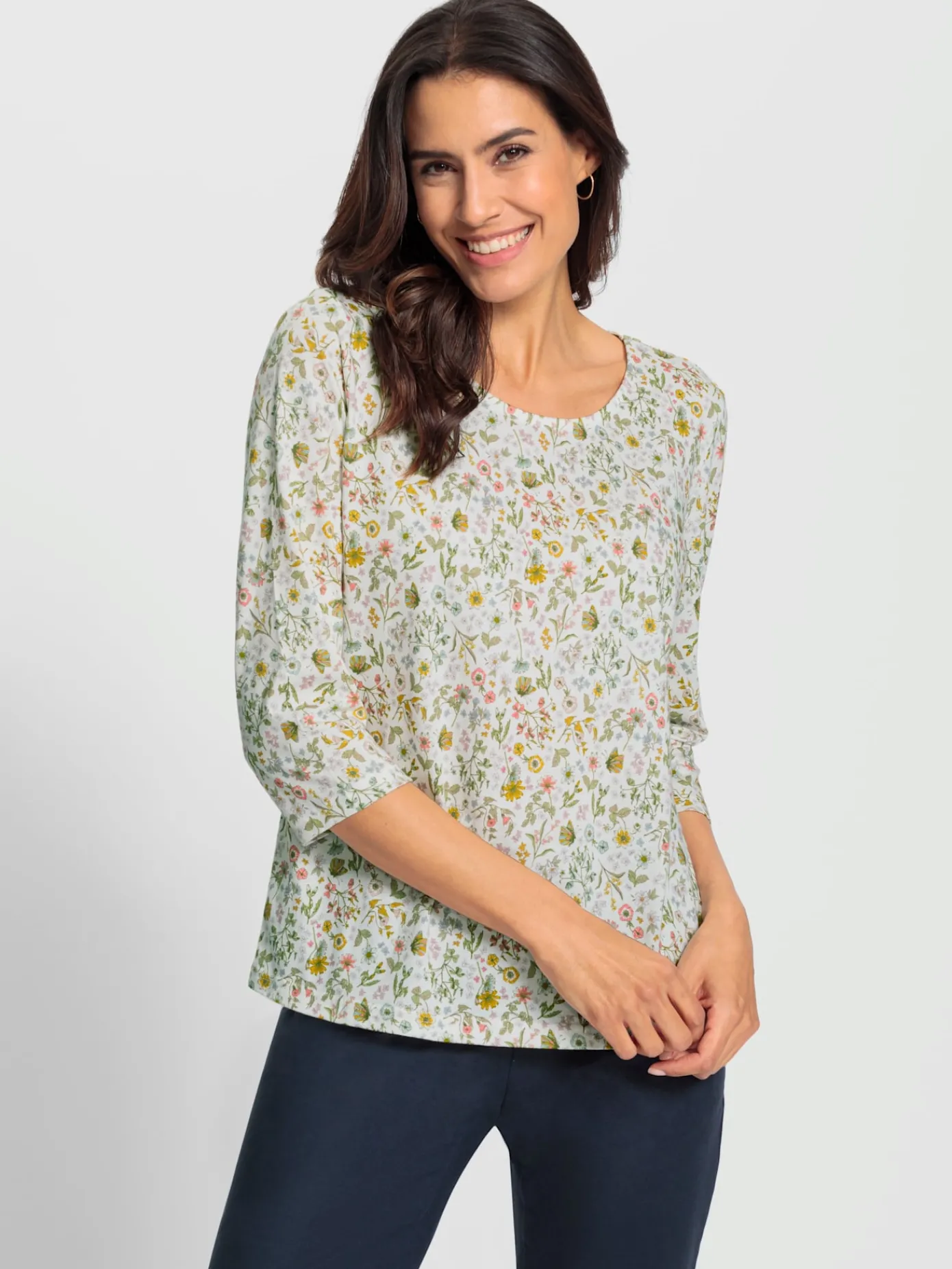 T-Shirts<T-shirt à manches 3/4 50% coton