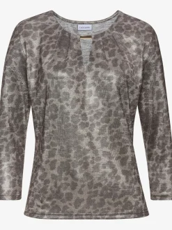 LASCANA T-Shirts<T-shirt à manches 3/4 accessoire décoratif couleur or sur le décolleté