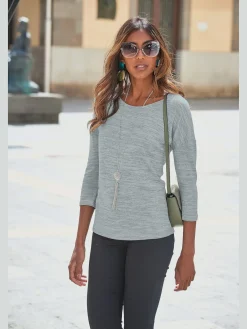 Vivance T-Shirts<T-shirt à manches 3/4 aspect chiné tendance