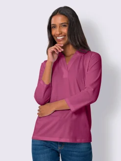 Best Connection T-Shirts<T-shirt à manches 3/4 col polo avec encolure en v