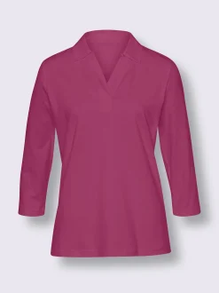 Best Connection T-Shirts<T-shirt à manches 3/4 col polo avec encolure en v