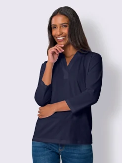 Best Connection T-Shirts<T-shirt à manches 3/4 col polo avec encolure en v