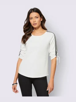 Creation L T-Shirts<T-shirt à manches 3/4 crêpe et jersey