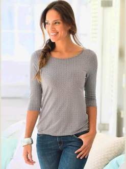 LASCANA T-Shirts<T-shirt à manches 3/4 découpe tendance dans le cou