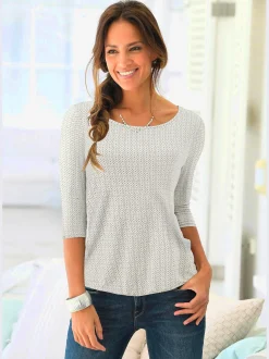 LASCANA T-Shirts<T-shirt à manches 3/4 découpe tendance dans le cou