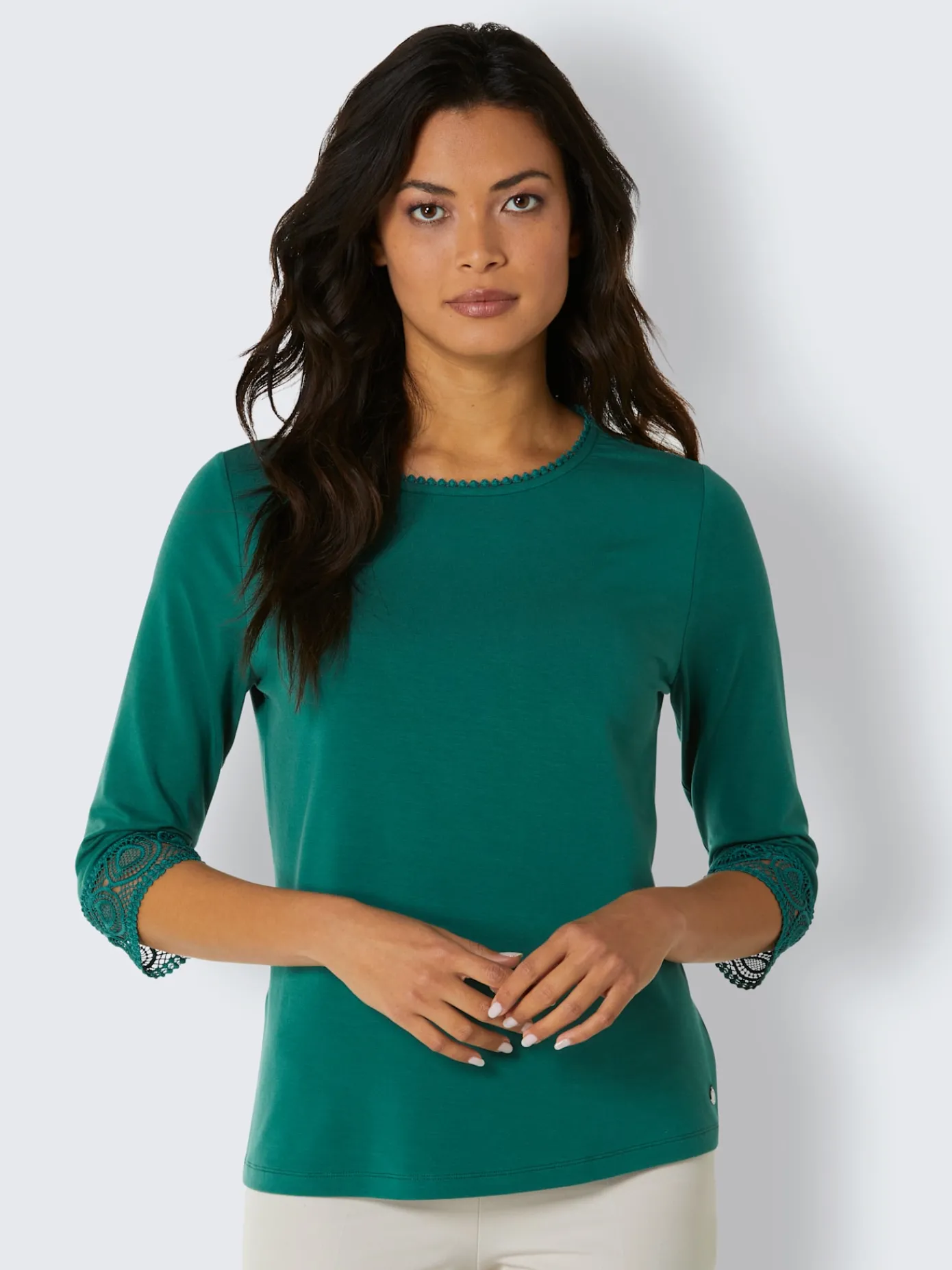 CREATION L PREMIUM Tenues De Cérémonie|T-Shirts<T-shirt à manches 3/4 doux comme la soie