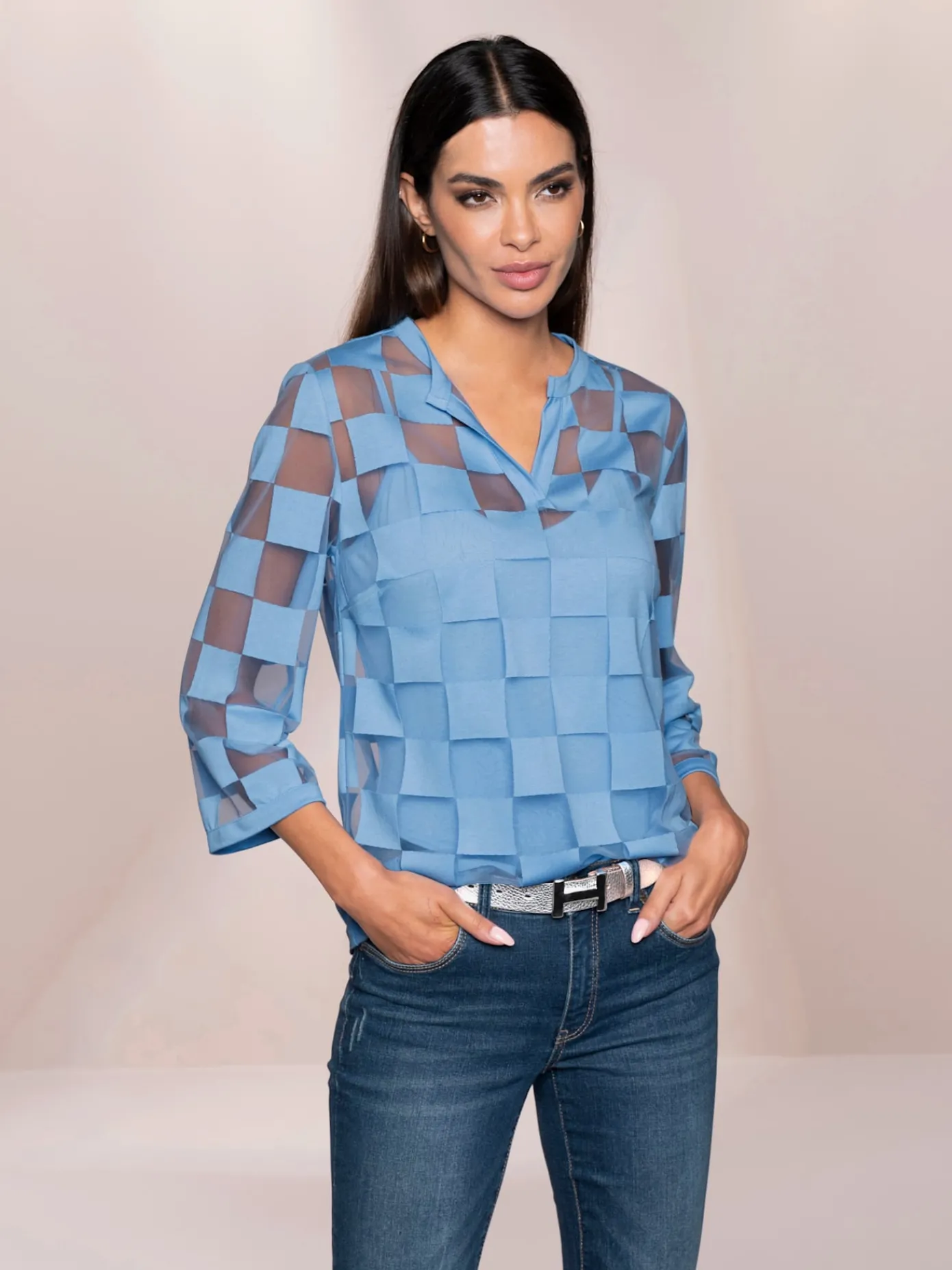 Rick Cardona T-Shirts<T-shirt à manches 3/4 effet vaporeux chic