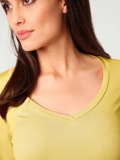 Ashley Brooke T-Shirts<T-shirt à manches 3/4 facile à associer, brillance mate