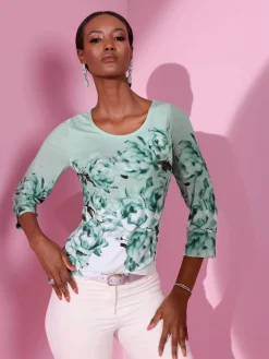 Creation L T-Shirts<T-shirt à manches 3/4 imprimé