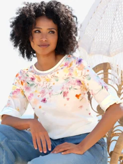 Linea Tesini Tenues De Cérémonie|T-Shirts<T-shirt à manches 3/4 imprimé floral