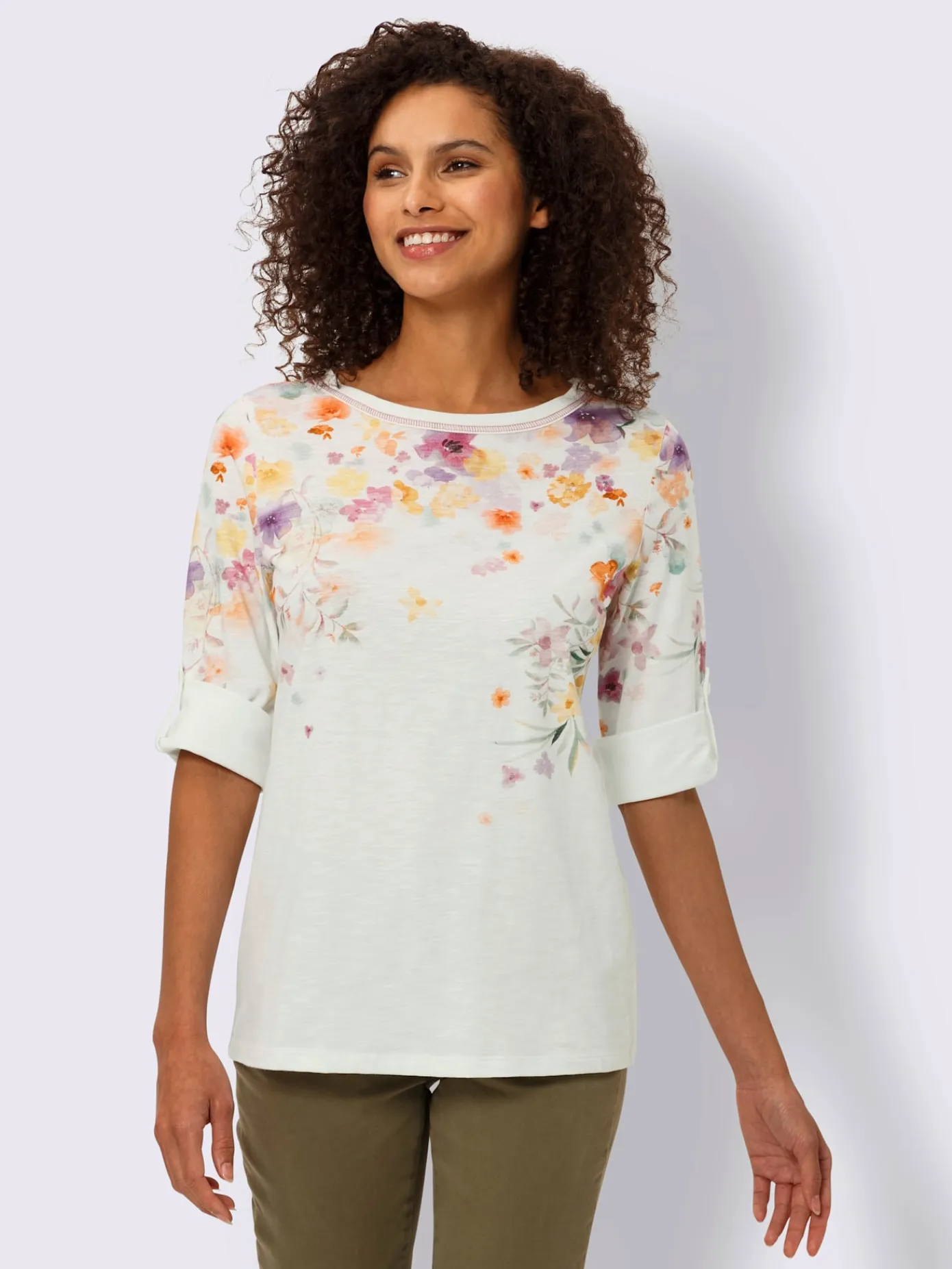 Linea Tesini Tenues De Cérémonie|T-Shirts<T-shirt à manches 3/4 imprimé floral