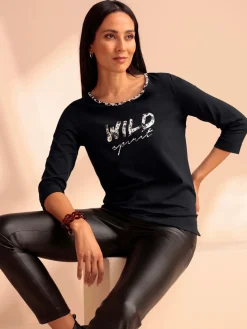 Rick Cardona T-Shirts<T-shirt à manches 3/4 inscription tendance