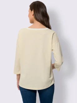 Mandarin T-Shirts<T-shirt à manches 3/4 inscription tendance