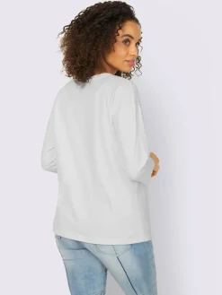 Mandarin T-Shirts<T-shirt à manches 3/4 joli imprimé devant