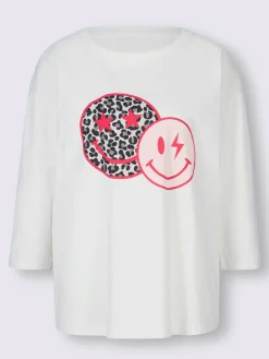 Mandarin T-Shirts<T-shirt à manches 3/4 joli imprimé devant