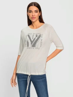 Rick Cardona T-Shirts<T-shirt à manches 3/4 jolies pierres brillantes fantaisie