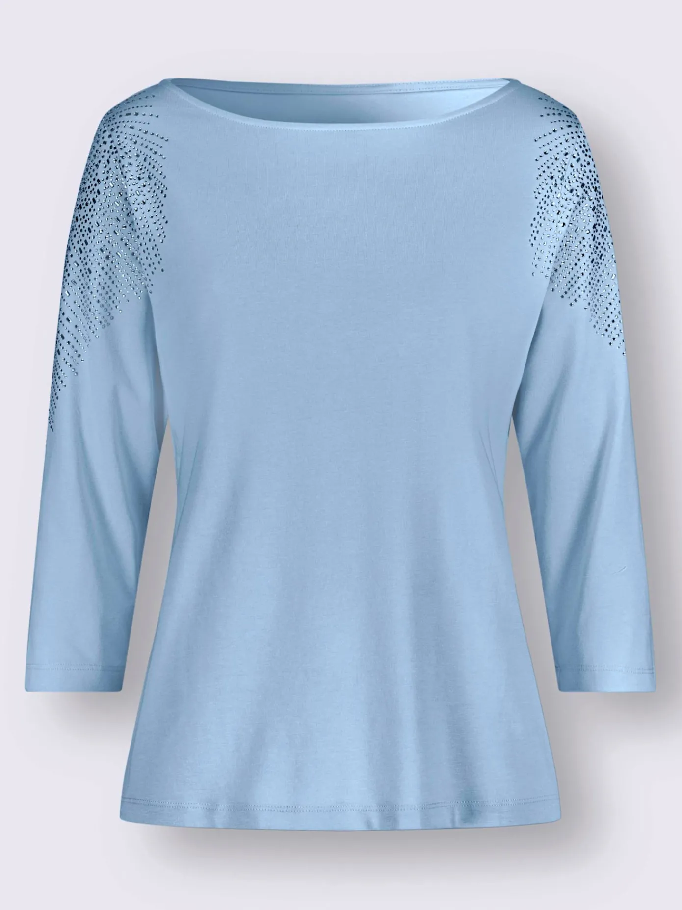 Creation L Tenues De Cérémonie|T-Shirts<T-shirt à manches 3/4 jolies pierres brillantes fantaisie