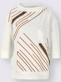 Creation L T-Shirts<T-shirt à manches 3/4 large col montant avec coulisse